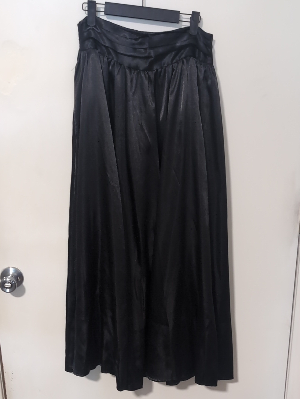 Cato Black Satin Maxi Skirt